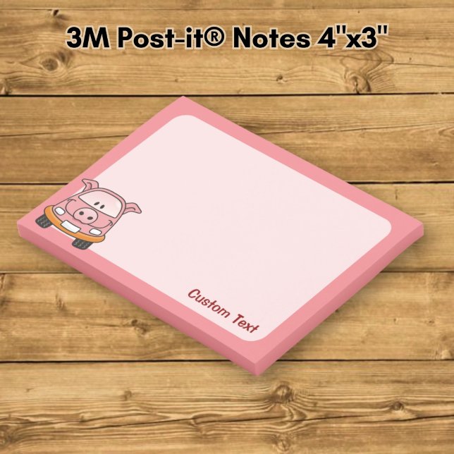 Post-it® Voiture dessin animé cochon (Créateur téléchargé)