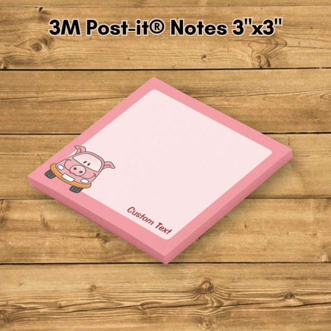 Post-it® Voiture dessin animé cochon (Créateur téléchargé)