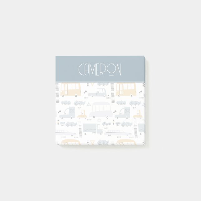 Post-it® Voitures mignonnes dans le Motif de la circulation (Devant)