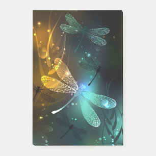 Post-it® Vol de libellule verte lumineuse