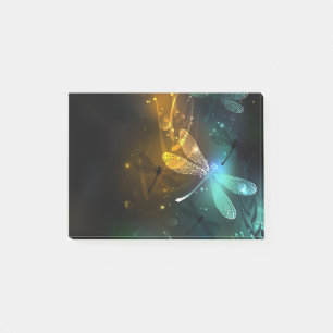 Post-it® Vol de libellule verte lumineuse