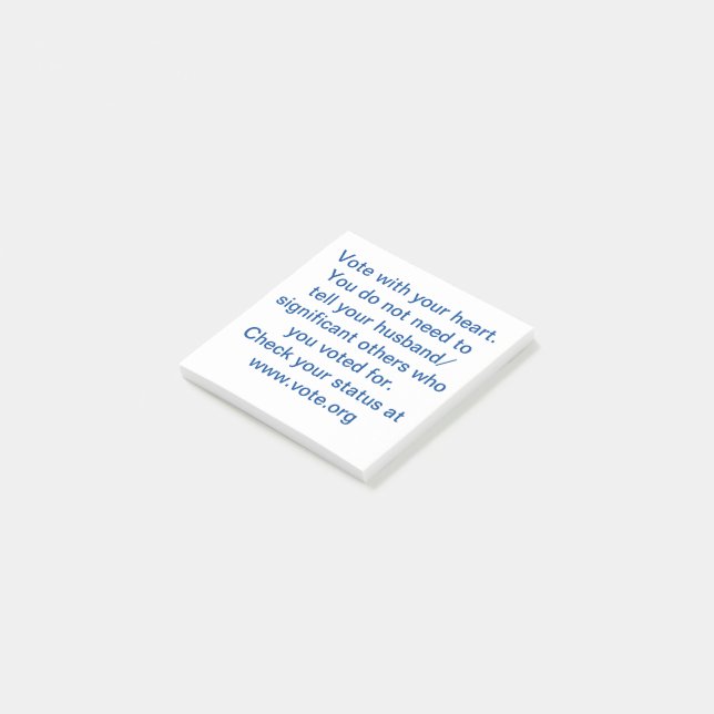 Post-it® Votez avec votre coeur (Incliné)