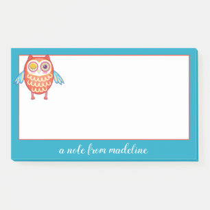 Post-it® Votre hibou coloré mignon nommé