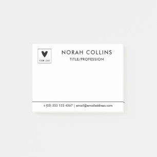Post-it® Votre logo carré Nom de petite entreprise Titre Té