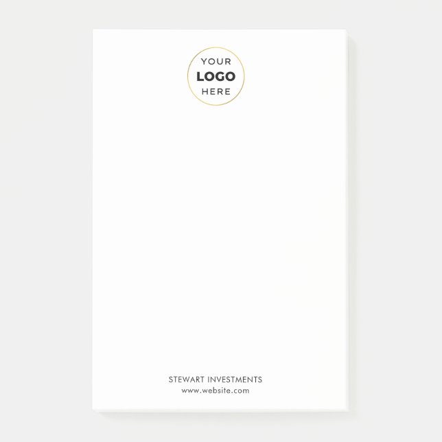 Post-it® Votre logo entreprise société blanc (Devant)