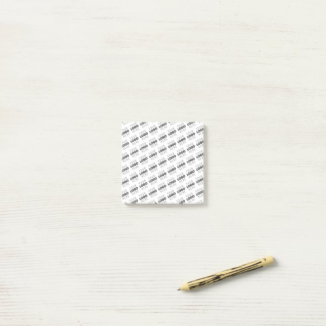 Post-it® Votre logo simple motif diagonal répétitif (Sur un bureau)