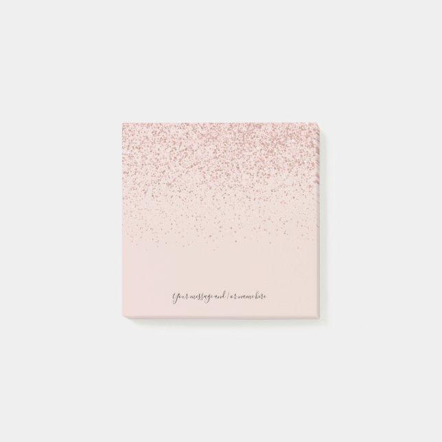Post-it® Votre Message Rose Pailleté Or (Devant)