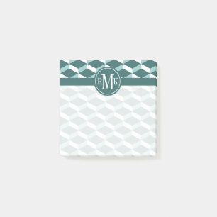 Post-it® Votre monogramme Motif géométrique d'or