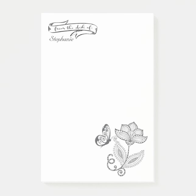 Post-it® VOTRE NOM | à partir du Bureau de la Fleur de papi (Devant)