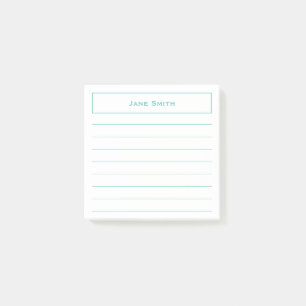 Post-it® Votre nom Corporate Minimalist Turquoise/Blanc Lin