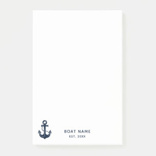 Post-it® Votre nom de bateau Ancre Bleue