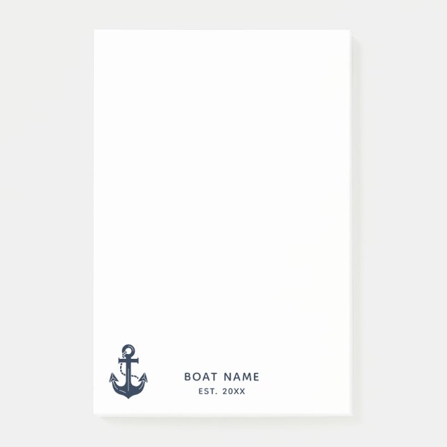 Post-it® Votre nom de bateau Ancre Bleue (Devant)