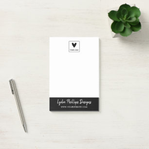 Post-it® Votre nom de logo carré Brush Script Petite entrep