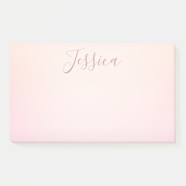 Post-it® Votre nom | Elegant Script Soft Ombre (Devant)
