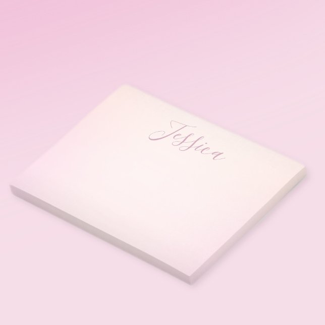 Post-it® Votre nom | Elegant Script Soft Ombre (Créateur téléchargé)