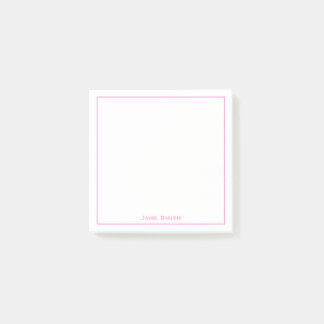 Post-it® Votre nom Entreprise Minimaliste Rose/Blanc