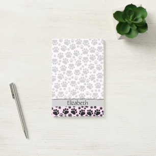 Post-it® Votre Nom - Pailles, Traces, Paw-prints - Rose