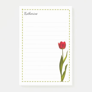 Post-it® Votre nom Tall Red Tulip Spring Floral Photographi