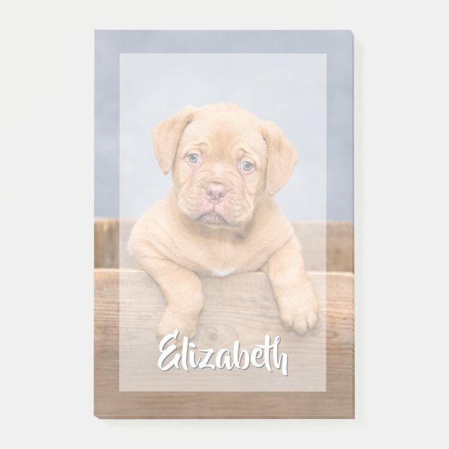 Post-it® Votre Photo Simple Moderne White Script Nom Overla (Devant)