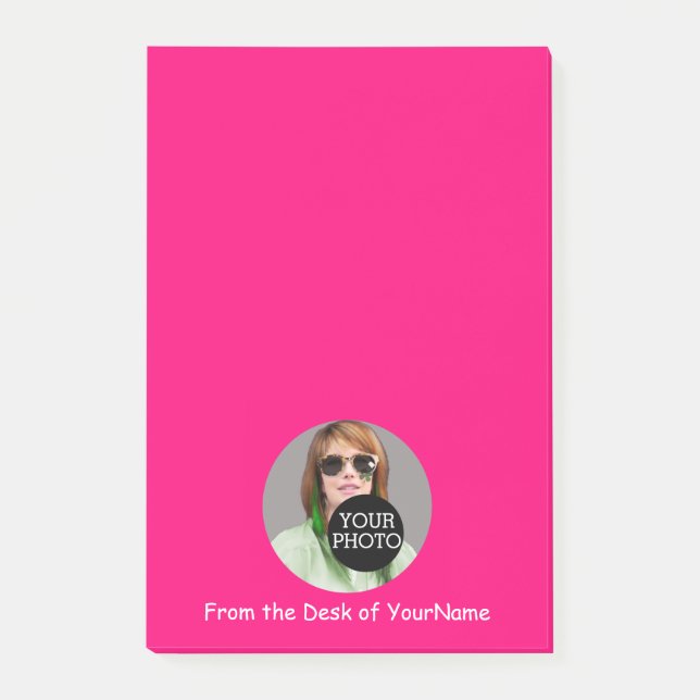 Post-it® Votre Photo Votre Message Customisez Ce Rose Facil (Devant)