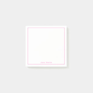 Post-it® Votre rose/blanc minimalistes d'entreprise nommés