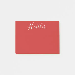 Post-it® Votre script blanc personnalisé en rouge