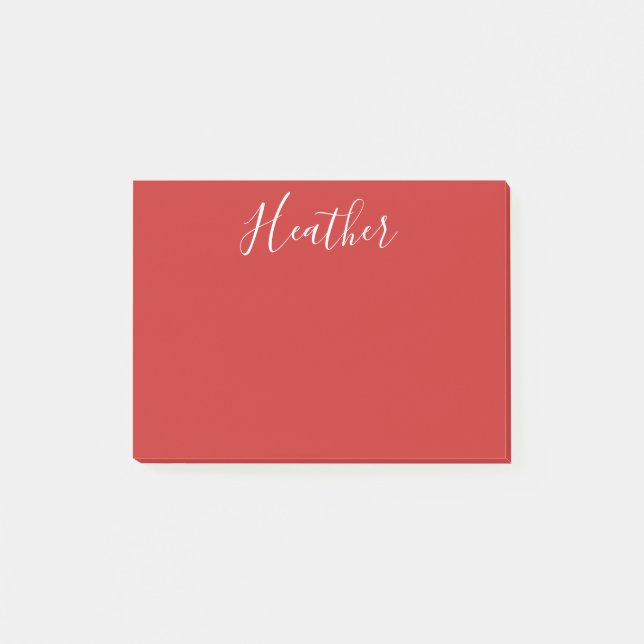 Post-it® Votre script blanc personnalisé en rouge (Devant)