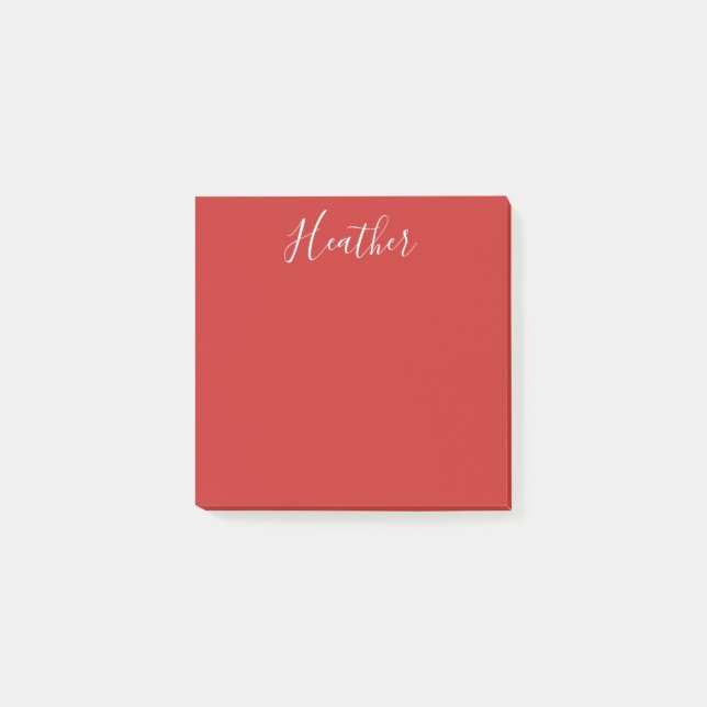 Post-it® Votre script blanc personnalisé en rouge (Devant)