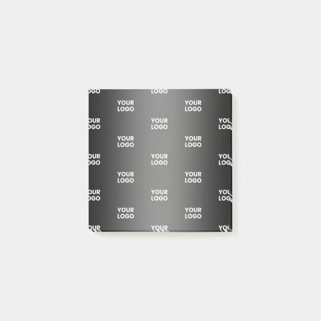 Post-it® Votre simple logo répétitif | Gradient noir et gri (Devant)