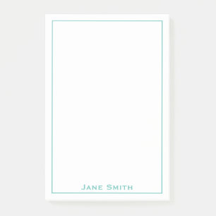 Post-it® Votre Teal minimaliste d'entreprise nommé/blanc
