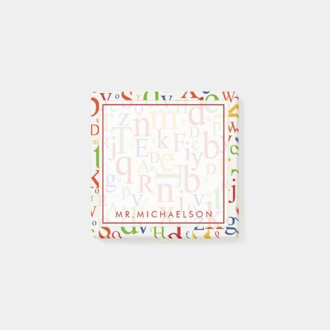 Post-it® Votre texte | Alphabet coloré (Devant)