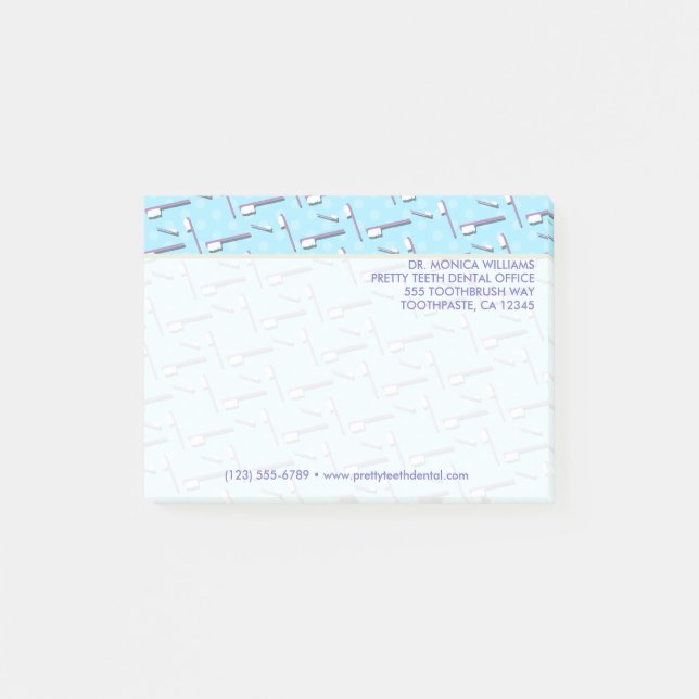 Post-it® Votre texte | Bureau dentaire pour brosse à dents (Devant)