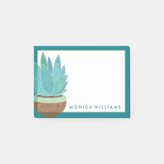 Post-it® Votre texte | Cactus Succulents aquarelles (Devant)