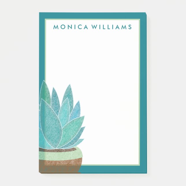 Post-it® Votre texte | Cactus Succulents aquarelles (Devant)