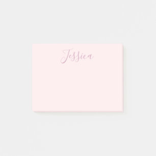 Post-it® Votre texte   Élégant Script & Soft Blush Rose