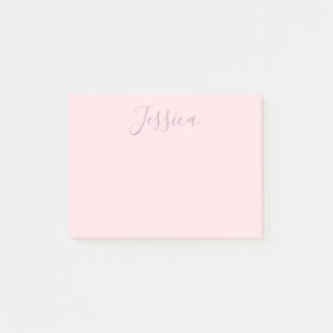 Post-it® Votre texte Élégant Script & Soft Blush Rose