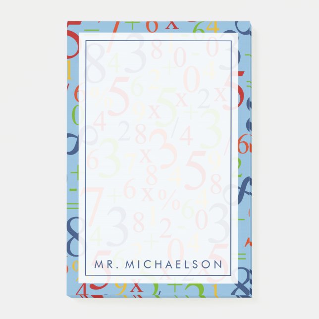 Post-it® Votre texte | Maths colorées (Devant)