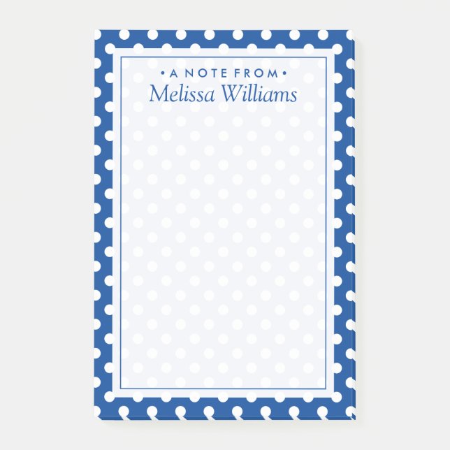 Post-it® Votre texte | Motif de point de polka (Devant)