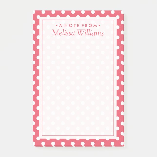 Post-it® Votre texte | Motif de point de polka (Devant)