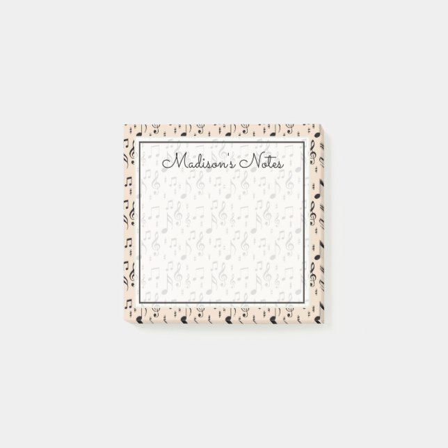 Post-it® Votre texte | Notes musicales (Devant)