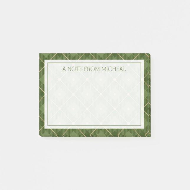 Post-it® Votre texte | Plaid vert (Devant)