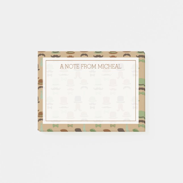 Post-it® Votre texte | Top Hat Moustache (Devant)