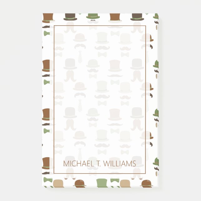 Post-it® Votre texte | Top Hat Moustache (Devant)