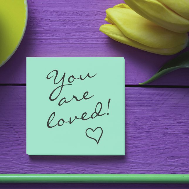 Post-it® Vous êtes adoré vert avec le coeur positif (Créateur téléchargé)