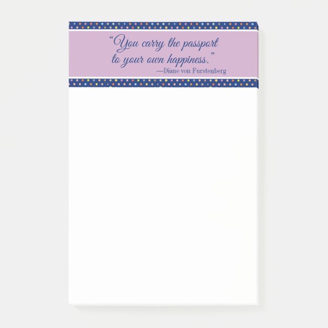 Post-it® Vous Portez Votre Passeport À Votre Propre Bonheur (Devant)
