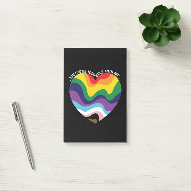 Post-it® Vous pouvez être vous-même avec moi LGBT Transgenr (Bureau)