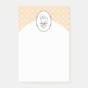 Post-it® Vous voulez jouer ? Bichon Frise Chien avec balle 