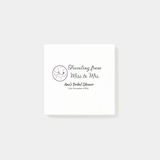 Post-it® Voyage enterrement de vie de jeune fille ajouter n (Devant)