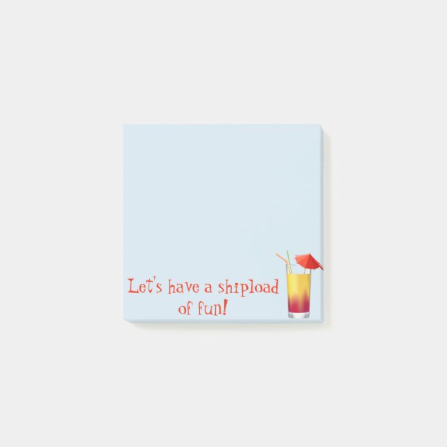 Post-it® Voyons un chargement de cocktail de croisière amus (Devant)