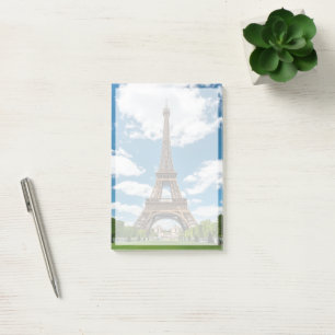 Post-it® Vue de la Tour Eiffel depuis le parc public Champ